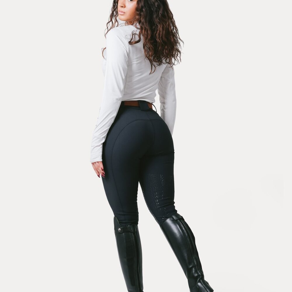Pomme Riley Black Riding Breeches Size L Full Seat F/S